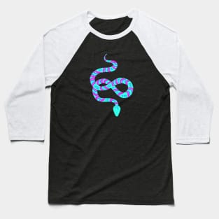 Neon Snakes on Pink Baseball T-Shirt